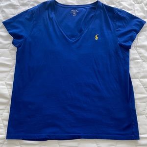Ralph Lauren Polo women’s t shirt v neck cobalt blue